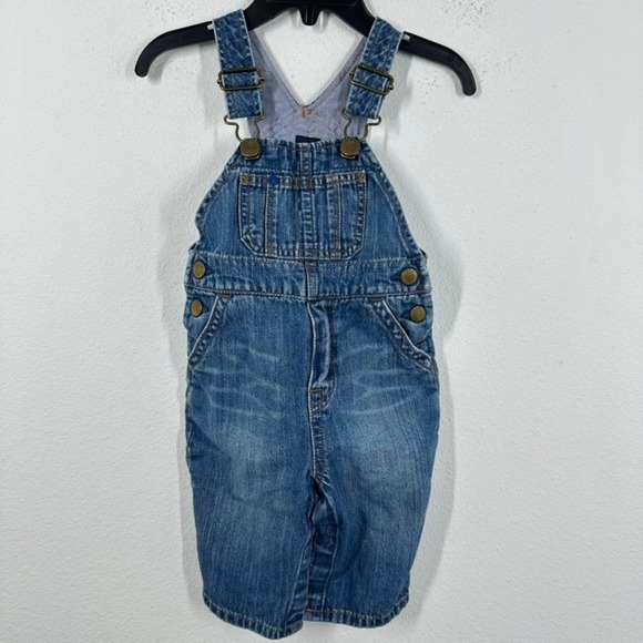 Baby Gap Denim Overalls 3-6 Months Blue Jean Adjustable Straps Cute - Picture 6 of 6